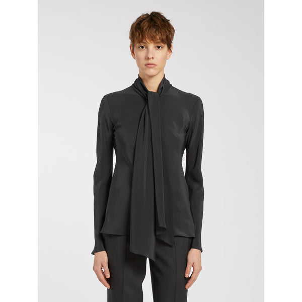 Camicia in crêpe de Chine di pura seta - ANTRACITE MARELLA MONOCHROME