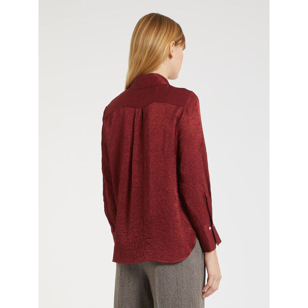 Camicia in tessuto tecnico effetto crinckle - BORDEAUX MARELLA