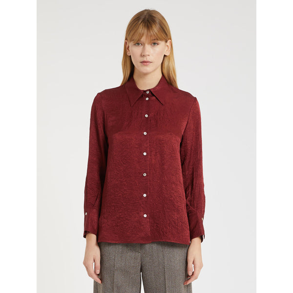 Camicia in tessuto tecnico effetto crinckle - BORDEAUX MARELLA