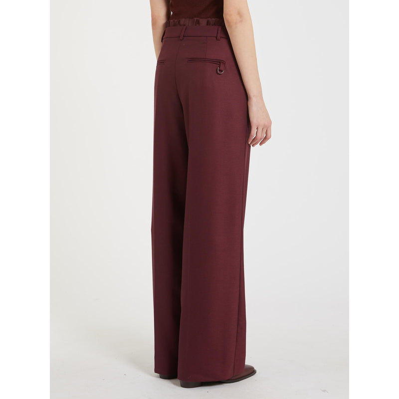 Pantalone dritto in misto lana - BORDEAUX MARELLA MONOCHROME