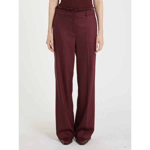 Pantalone dritto in misto lana - BORDEAUX MARELLA MONOCHROME