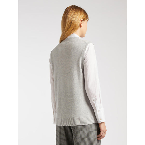 Gilet in puro cashmere - GRIGIO MARELLA
