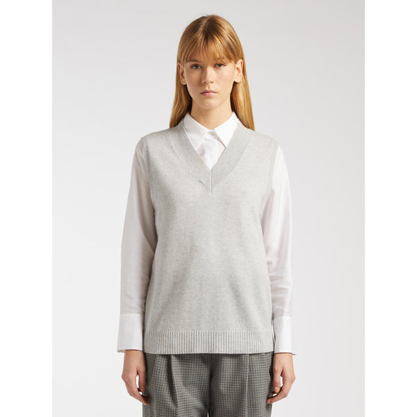 Gilet in puro cashmere - GRIGIO MARELLA