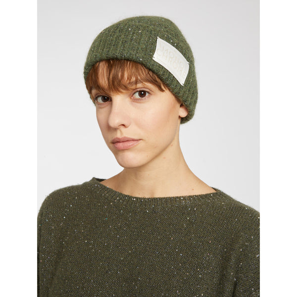 Berretto in misto cashmere con paillette - VERDE OLIVA MARELLA MONOCHROME