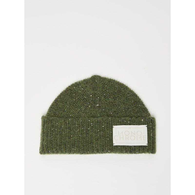Berretto in misto cashmere con paillette - VERDE OLIVA MARELLA MONOCHROME