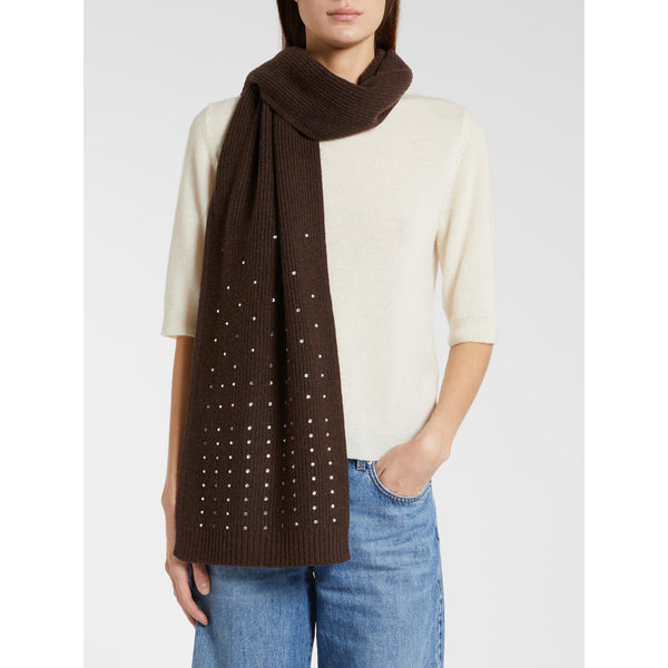 Sciarpa in maglia con strass - MARRONE MARELLA