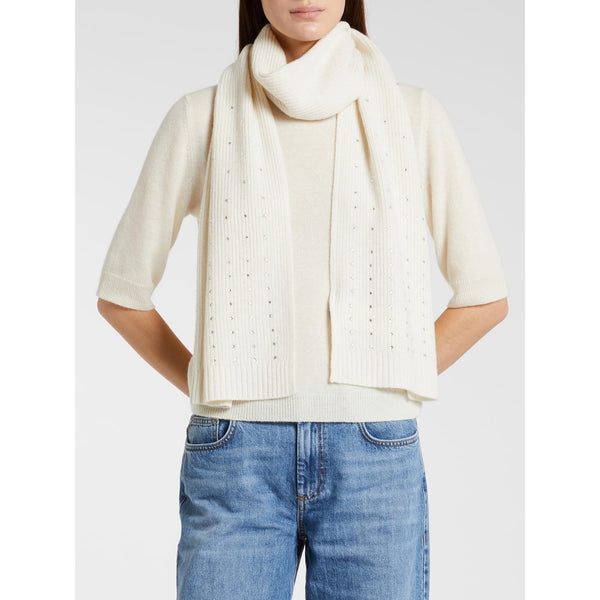 Sciarpa in maglia con strass - AVORIO MARELLA