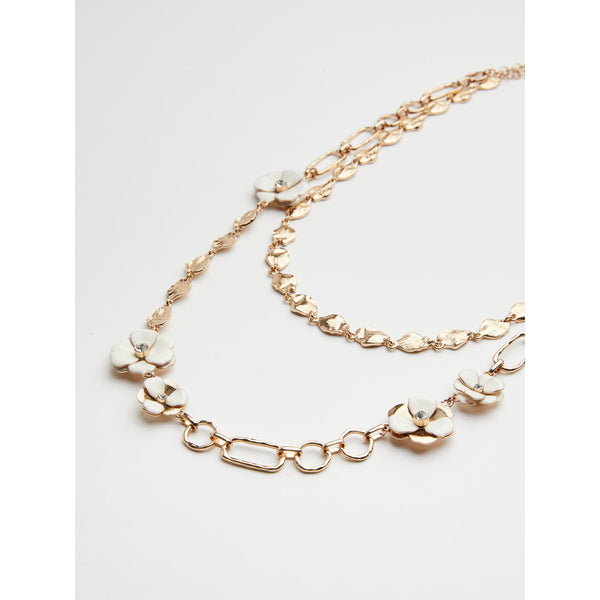 Collana doppio giro con catena martellata - BIANCO E ORO MARELLA