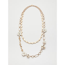 Collana doppio giro con catena martellata - BIANCO E ORO MARELLA