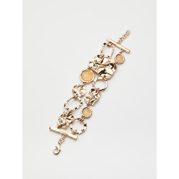 BRACCIALE CON ELEMENTI GEOMETRICI MARTELLATI - ORO MARELLA
