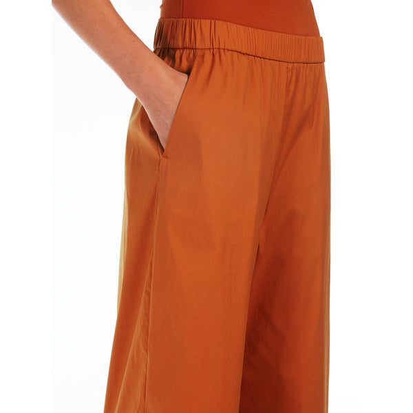 Pantalone in popeline di cotone MaxMara BEACHWEAR