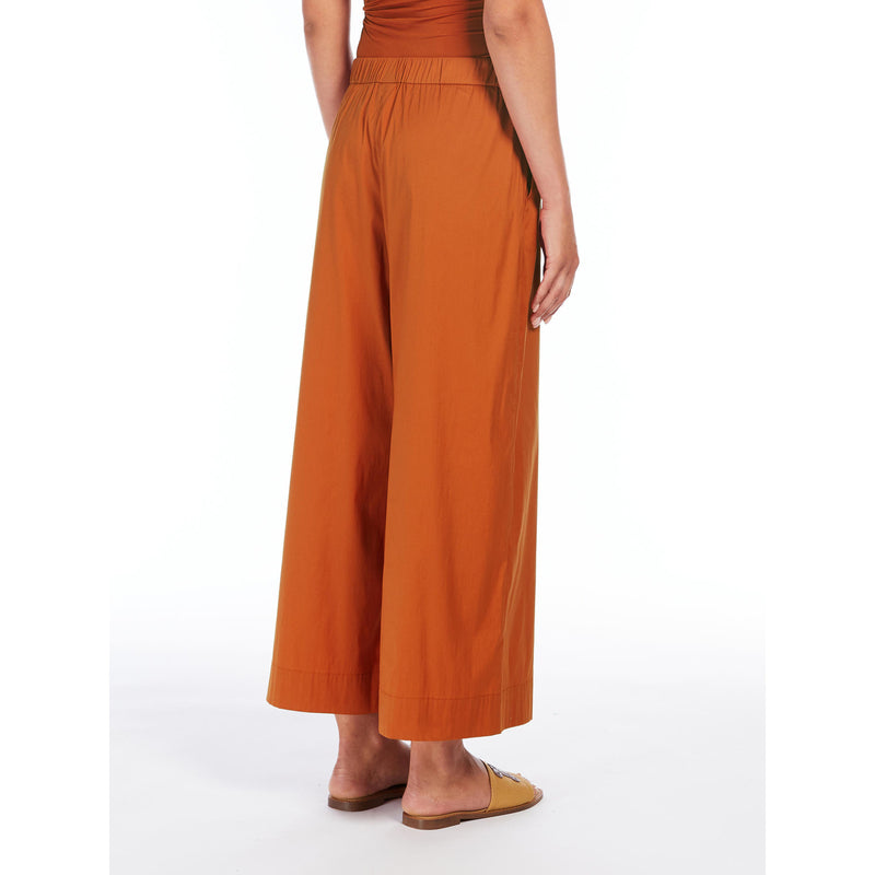 Pantalone in popeline di cotone MaxMara BEACHWEAR