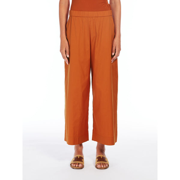 Pantalone in popeline di cotone MaxMara BEACHWEAR