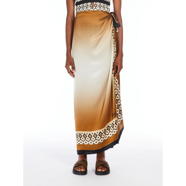 Foulard quadrato in raso di stea stampato MaxMara BEACHWEAR