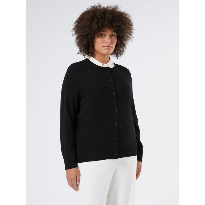 Cardigan in misto cachemire e lurex - NERO