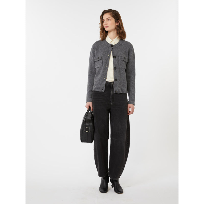 Cardigan in filato di pura lana - GRIGIO WEEKEND MAXMARA