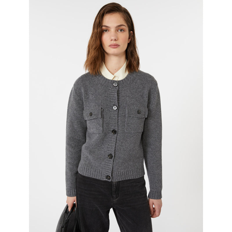 Cardigan in filato di pura lana - GRIGIO WEEKEND MAXMARA