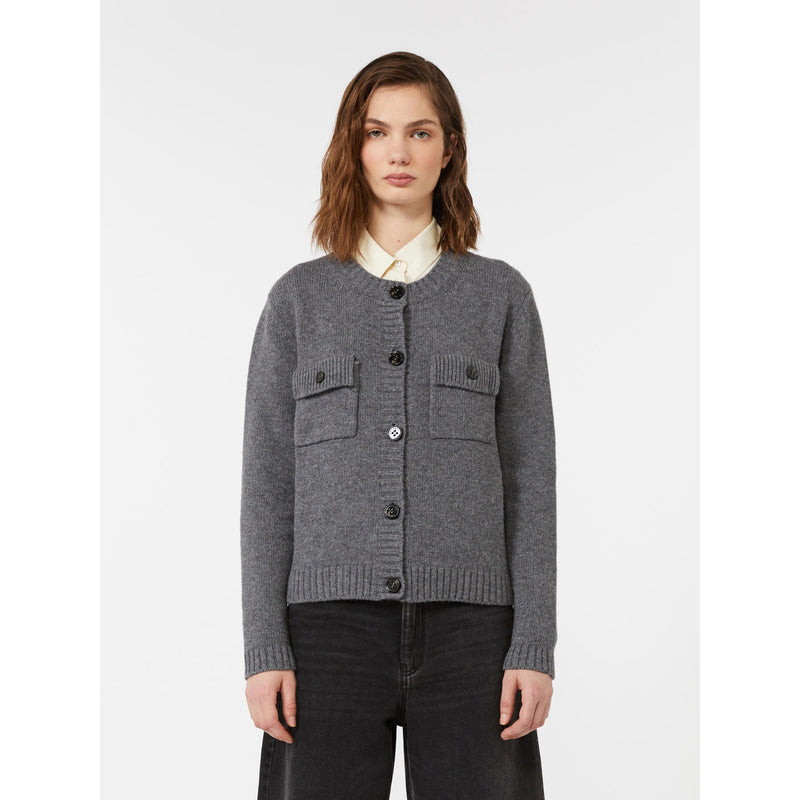 Cardigan in filato di pura lana - GRIGIO WEEKEND MAXMARA