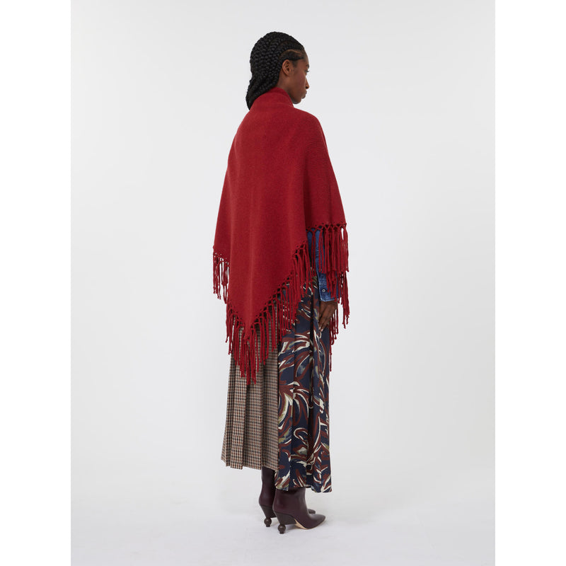 Scialle in lana con frange - ROSSO WEEKEND MAXMARA