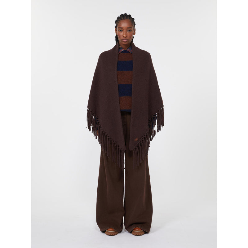 Scialle in lana con frange - CIOCCOLATO WEEKEND MAXMARA