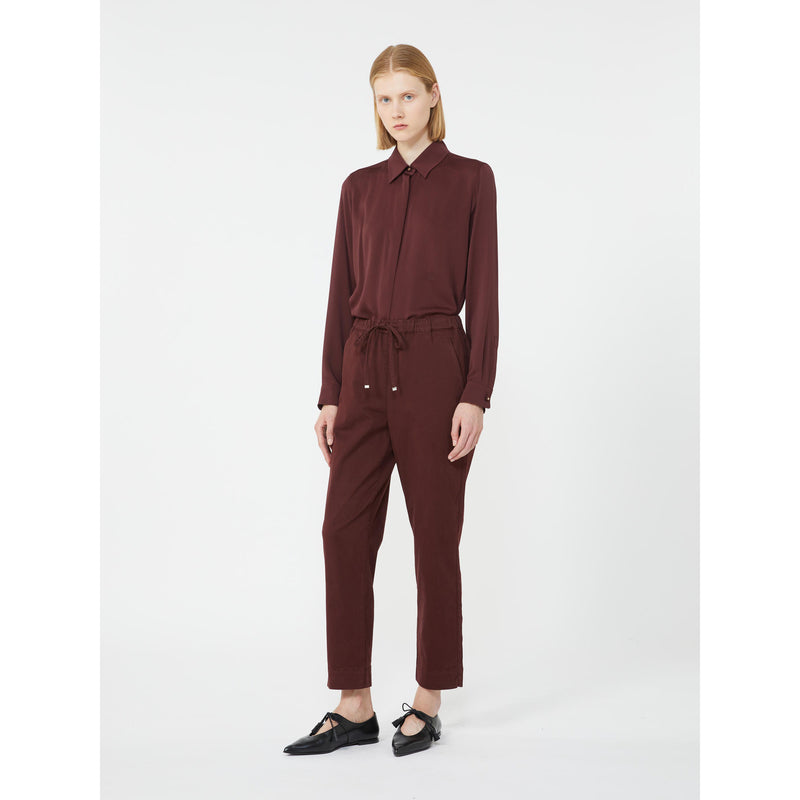 Pantalone jogger in raso di cotone stretch - BORGOGNA MAXMARA MM
