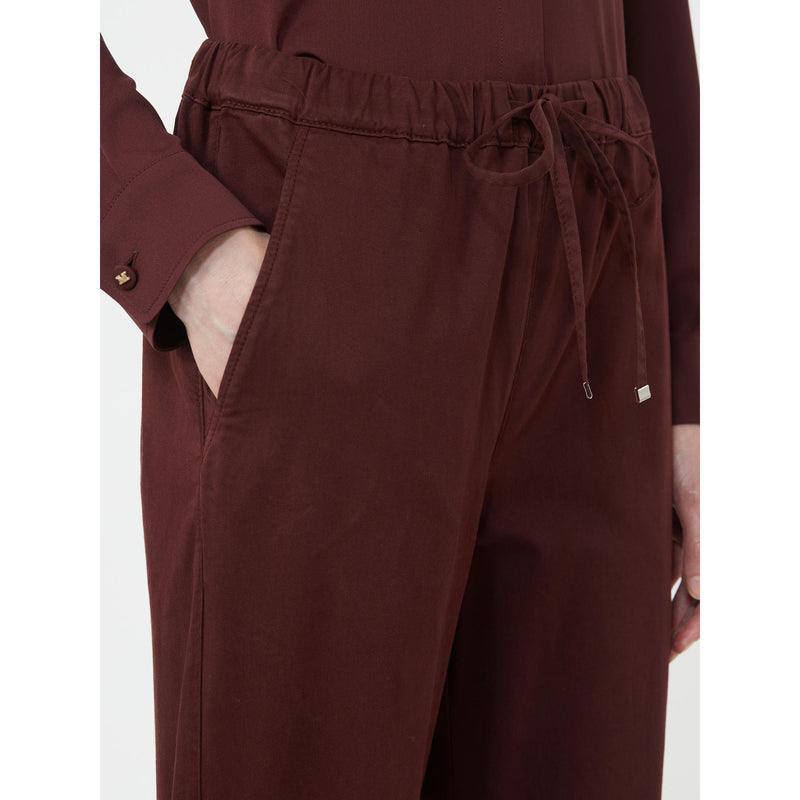 Pantalone jogger in raso di cotone stretch - BORGOGNA MAXMARA MM