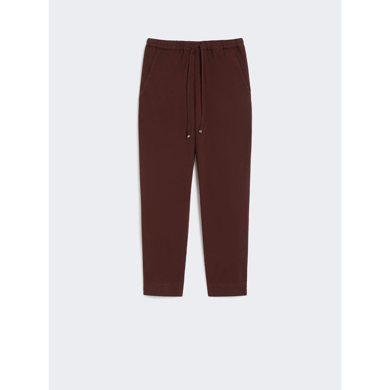Pantalone jogger in raso di cotone stretch - BORGOGNA MAXMARA MM
