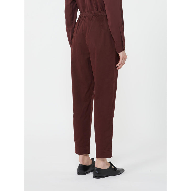 Pantalone jogger in raso di cotone stretch - BORGOGNA MAXMARA MM
