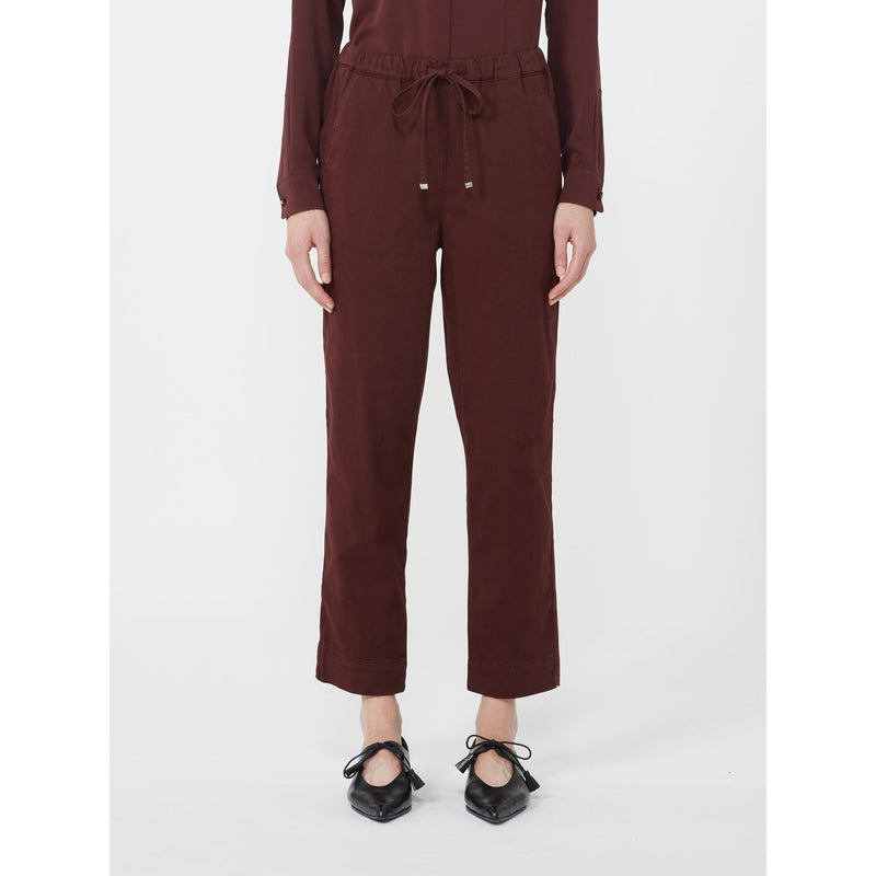 Pantalone jogger in raso di cotone stretch - BORGOGNA MAXMARA MM