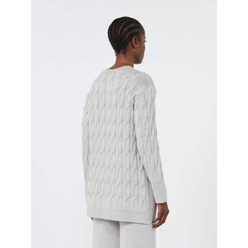 Maglia a trecce in pura lana - GRIGIO CHIARO MAXMARA MM