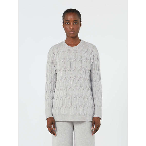 Maglia a trecce in pura lana - GRIGIO CHIARO MAXMARA MM