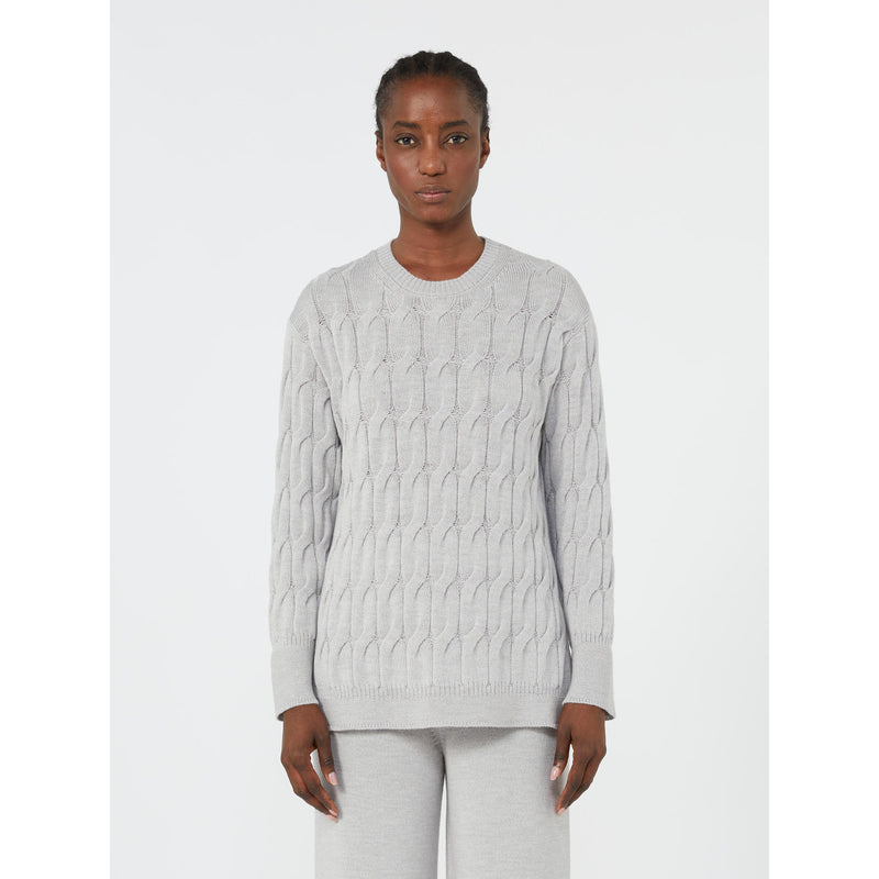 Maglia a trecce in pura lana - GRIGIO CHIARO MAXMARA MM