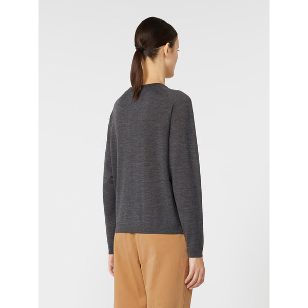 Maglia in filato rasato di pura lana - GRIGIO SCURO MAXMARA MM