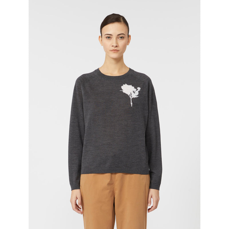 Maglia in filato rasato di pura lana - GRIGIO SCURO MAXMARA MM