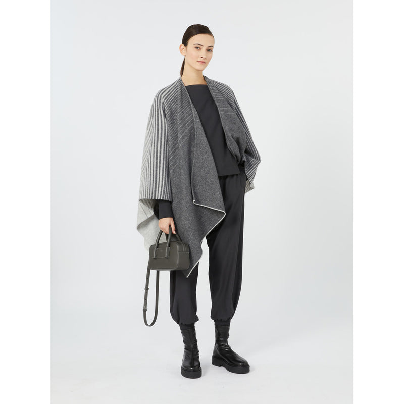 Poncho in filato di mista lana - GRIGIO CHIARO MAXMARA MM