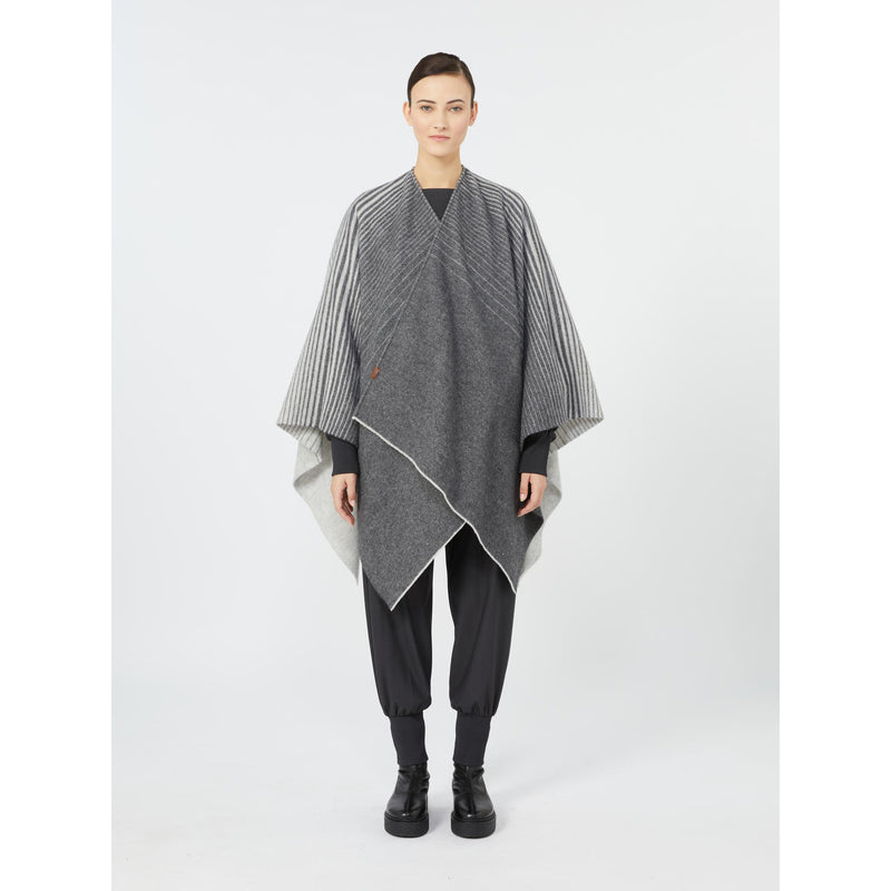 Poncho in filato di mista lana - GRIGIO CHIARO MAXMARA MM