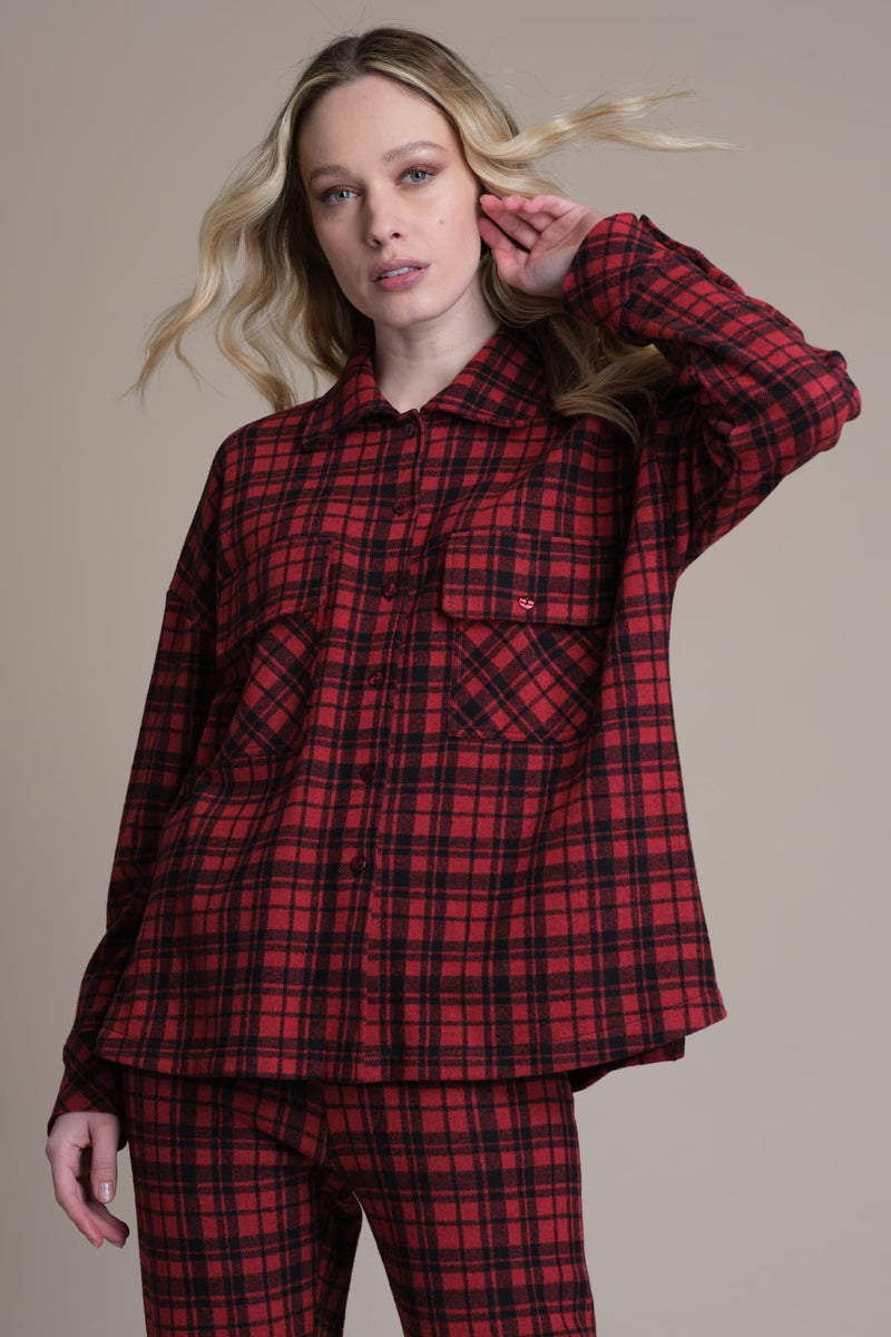 Pigiama in punto Milano a quadri - ROSSO PEPITA