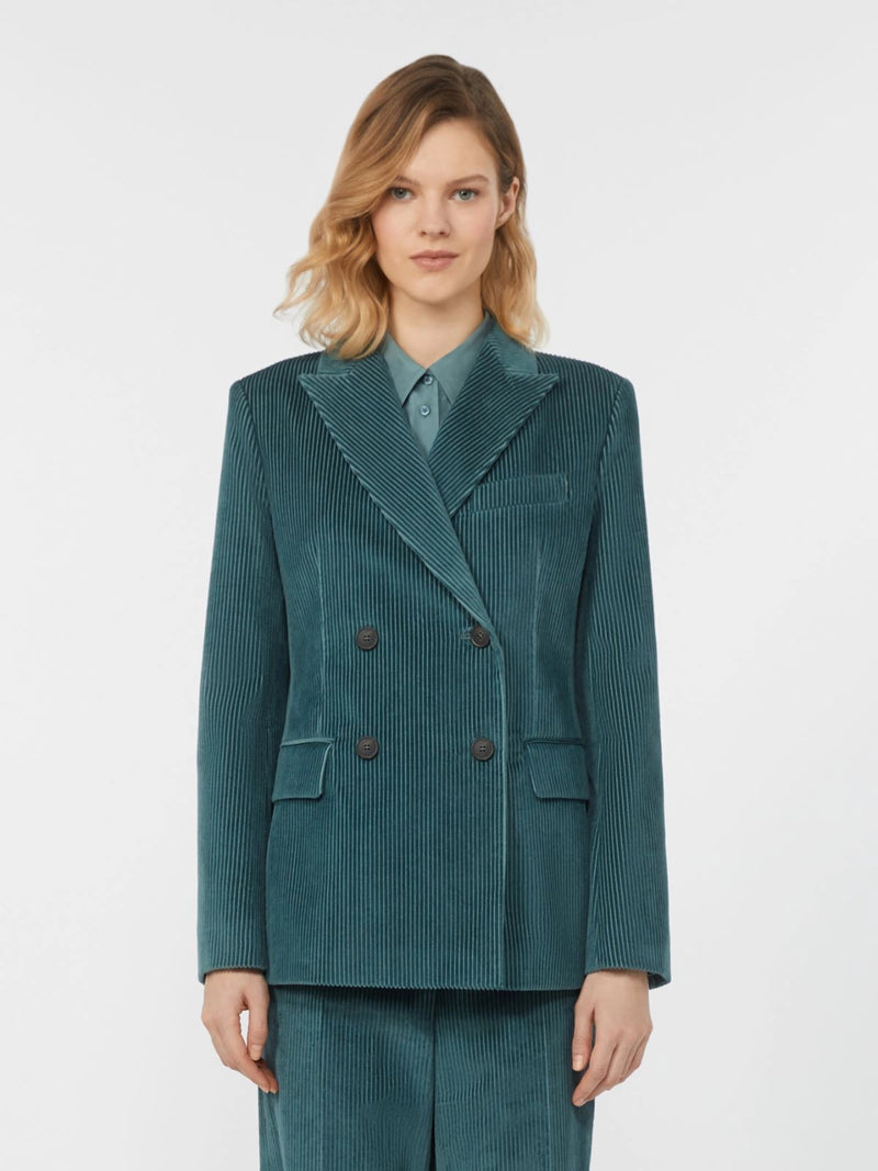 Blazer doppiopetto in velluto - PETROLIO WEEKEND MAXMARA