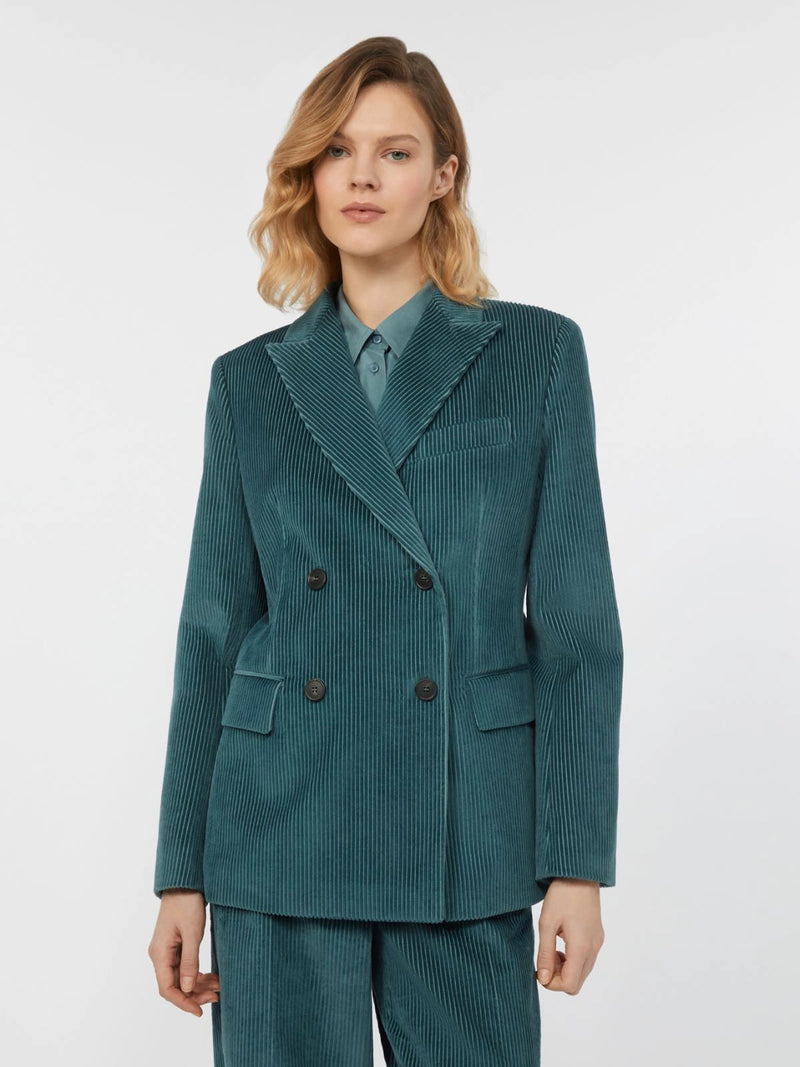 Blazer doppiopetto in velluto - PETROLIO WEEKEND MAXMARA
