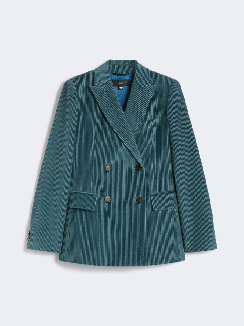 Blazer doppiopetto in velluto - PETROLIO WEEKEND MAXMARA