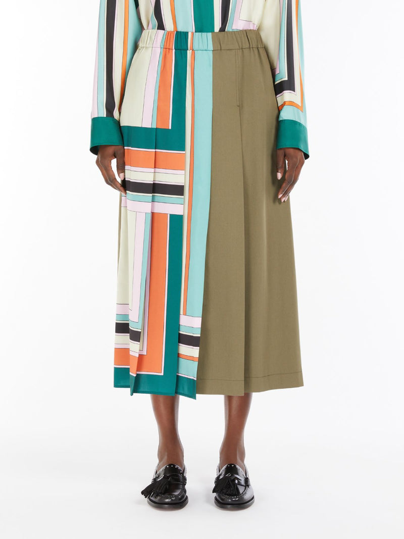 Gonna in twill stampato e gabardina WEEKEND MAXMARA