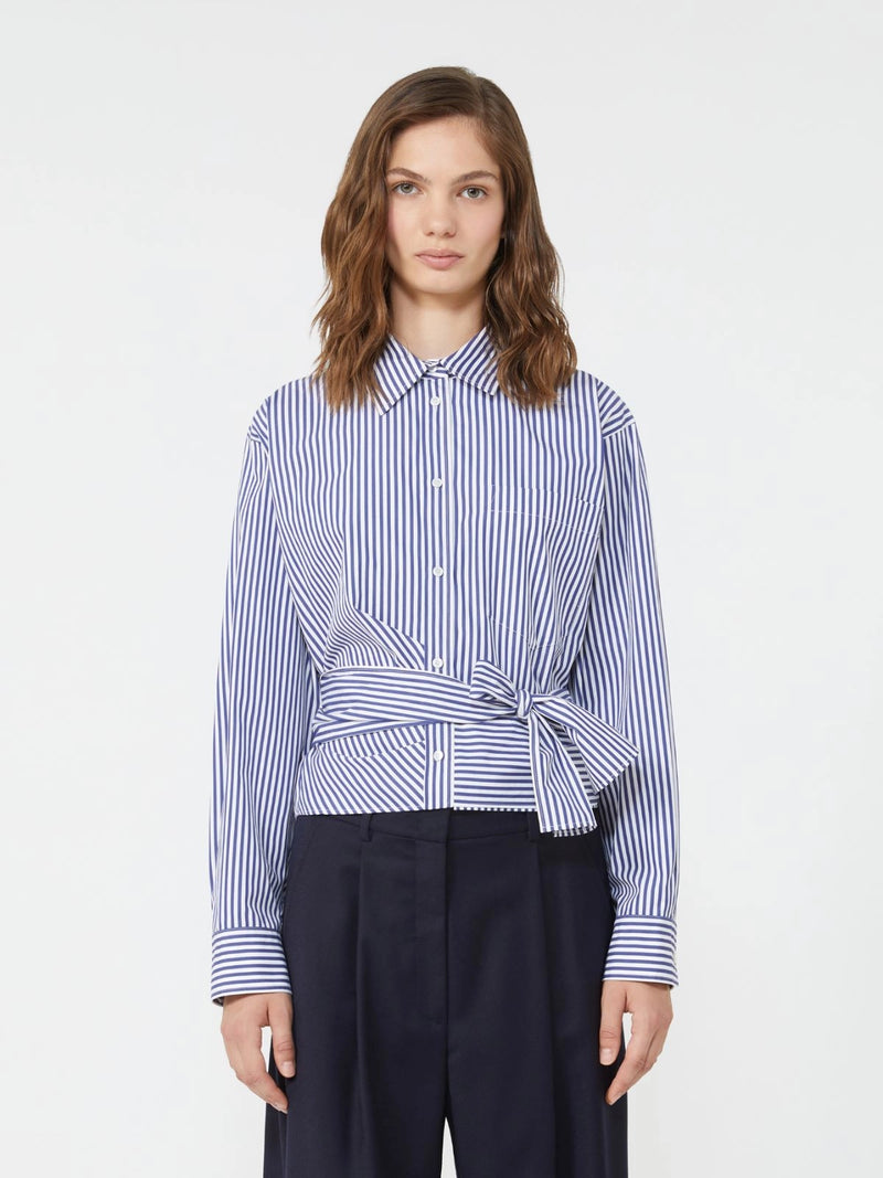 Camicia drappeggiata in cotone - BLU WEEKEND MAXMARA