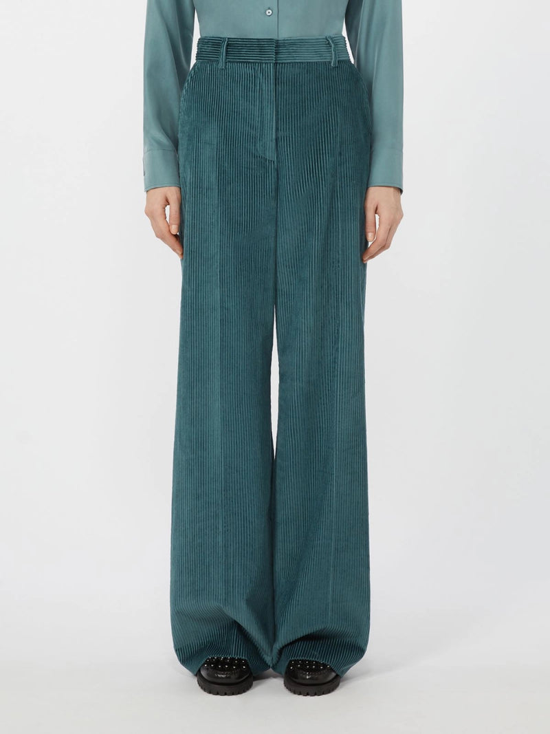Pantalone ampio in velluto a coste - PETROLIO WEEKEND MAXMARA