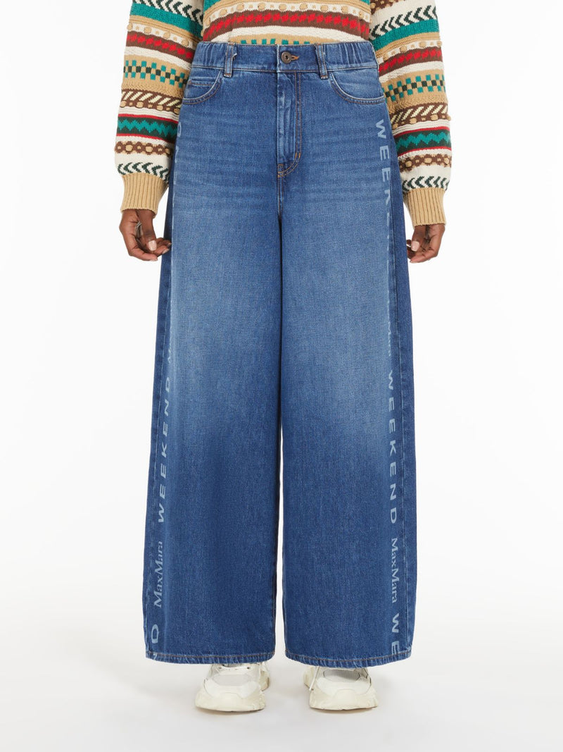Jeans ampi in denim con logo  WEEKEND MAXMARA