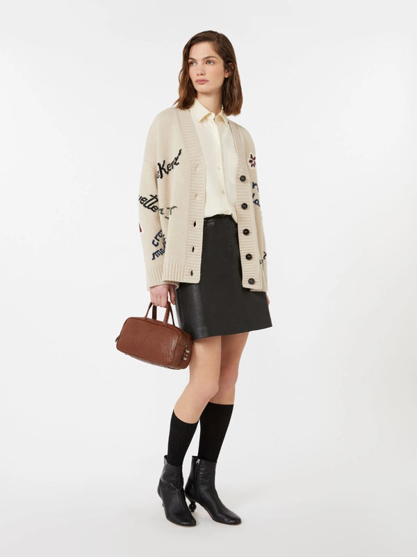 Cardigan over in filato di lana - ECRU WEEKEND MAXMARA