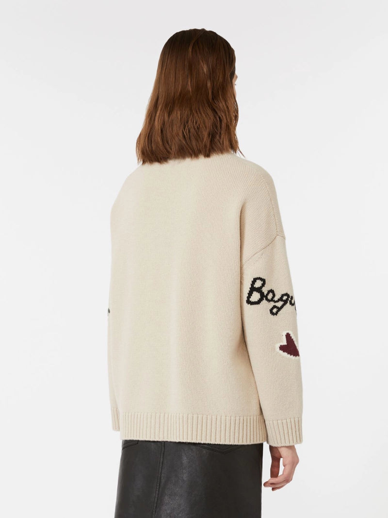 Cardigan over in filato di lana - ECRU WEEKEND MAXMARA