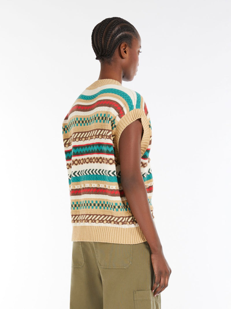 Gilet in filato di cotone jacquard WEEKEND MAXMARA