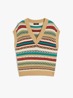 Gilet in filato di cotone jacquard WEEKEND MAXMARA