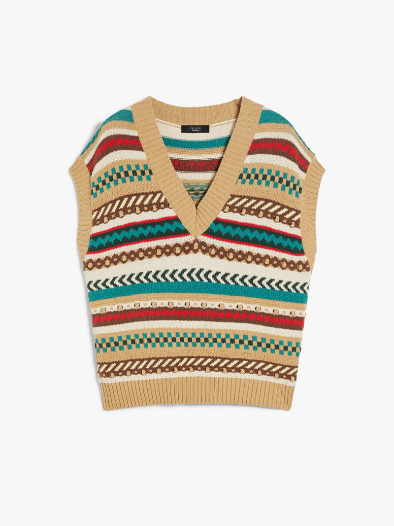Gilet in filato di cotone jacquard WEEKEND MAXMARA