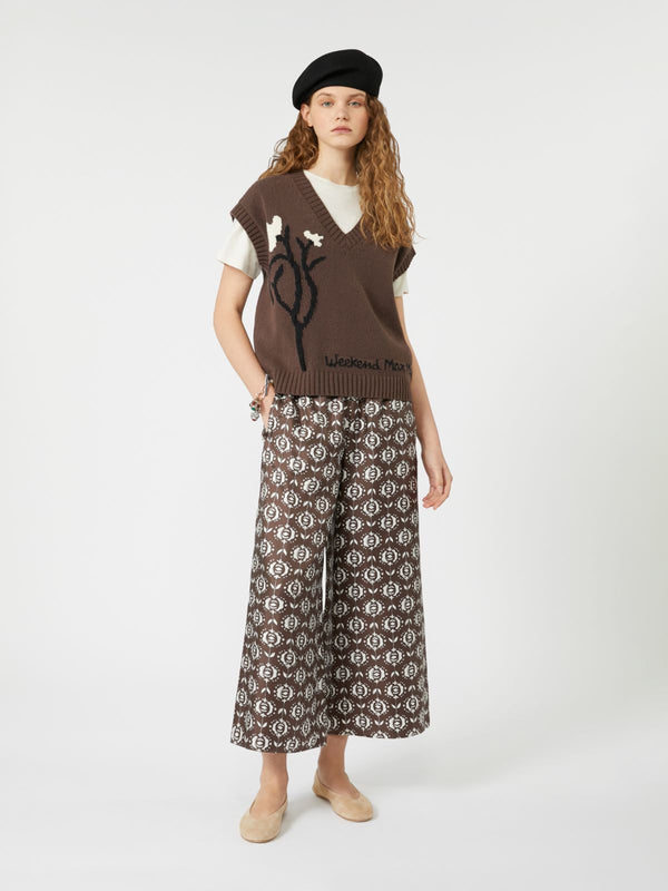 Gilet intarsiato in misto cotone WEEKEND MAXMARA